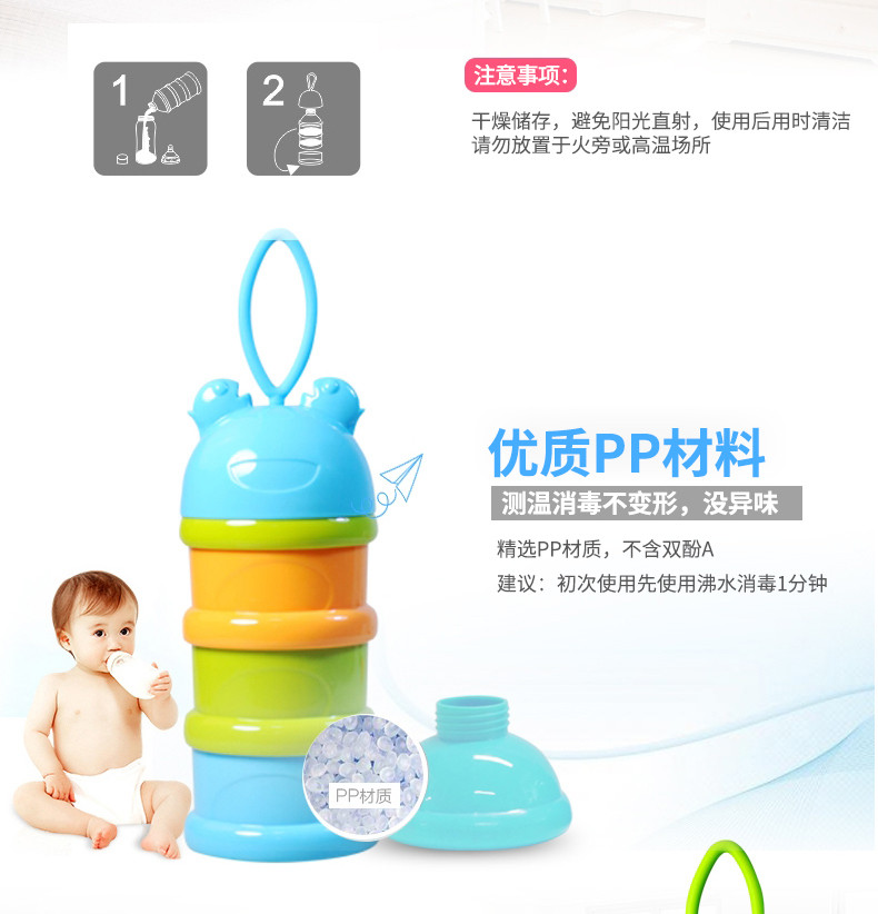 格朗 婴幼儿大容量奶粉盒三层便携式奶粉储存盒 NFH