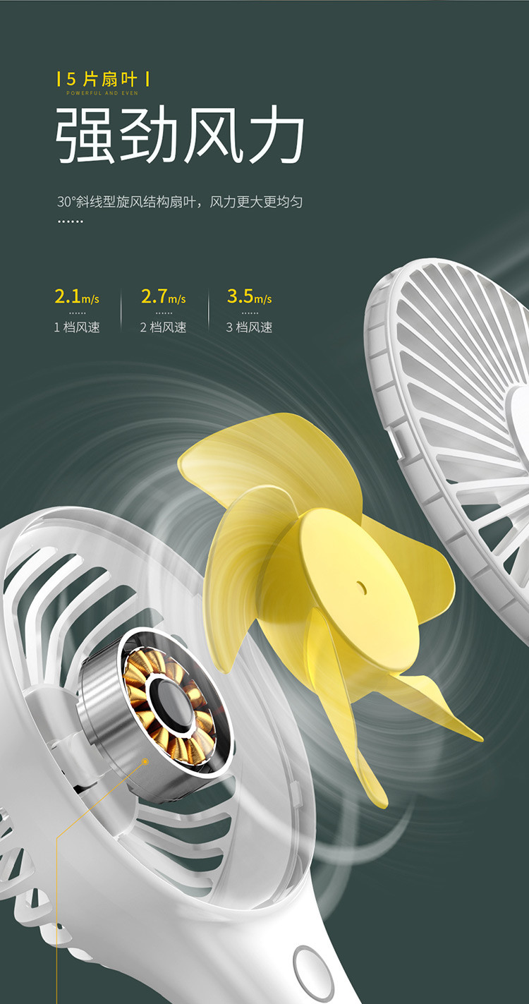 倍思 迷你小风扇静音手持电风扇便携式随身小型电动usb CXBG-02