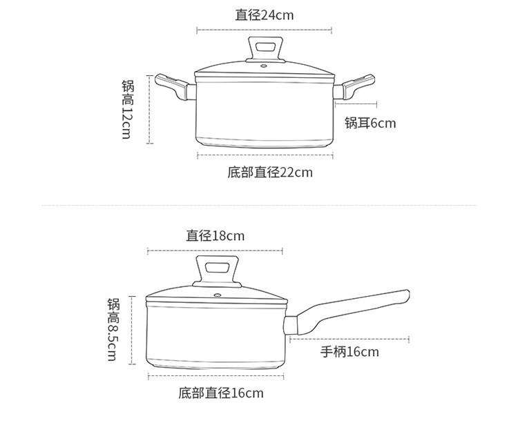 炊大皇/COOKER KING 翡翠绿不粘汤锅22CM TG22FC