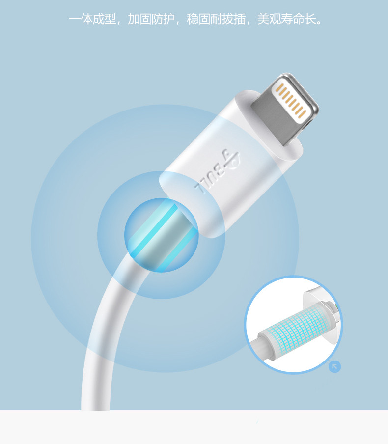 公牛/BULL MFI认证芯片苹果授权苹果数据线USB充电器线 GNV-J7C10
