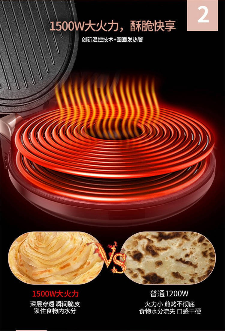 苏泊尔/SUPOR 电饼铛煎烤机双面家用智能 JJ30A908