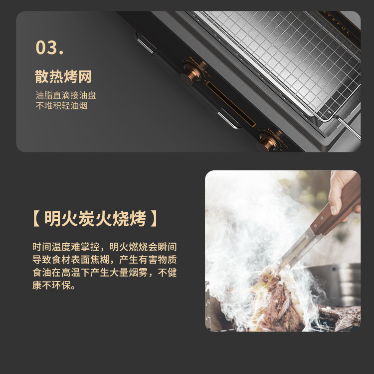 利仁 电烧烤炉家用无烟烧烤机多功能烧烤机自动旋转电烤肉烤串机 KL-D5006