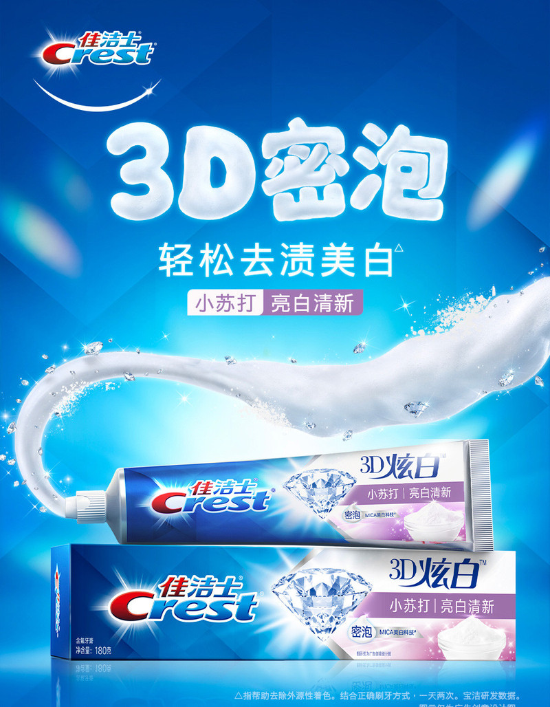 佳洁士 牙膏3D炫白小苏打180g 82307308