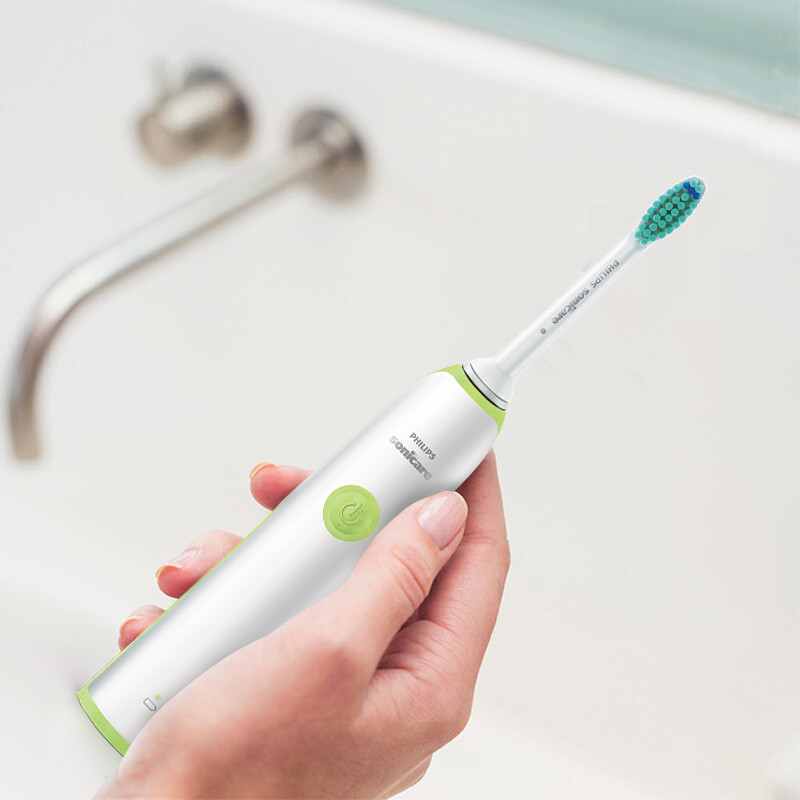 飞利浦（PHILIPS）电动牙刷HX3216/31充电式成人声波震动牙刷 智能净白牙齿 清新果绿