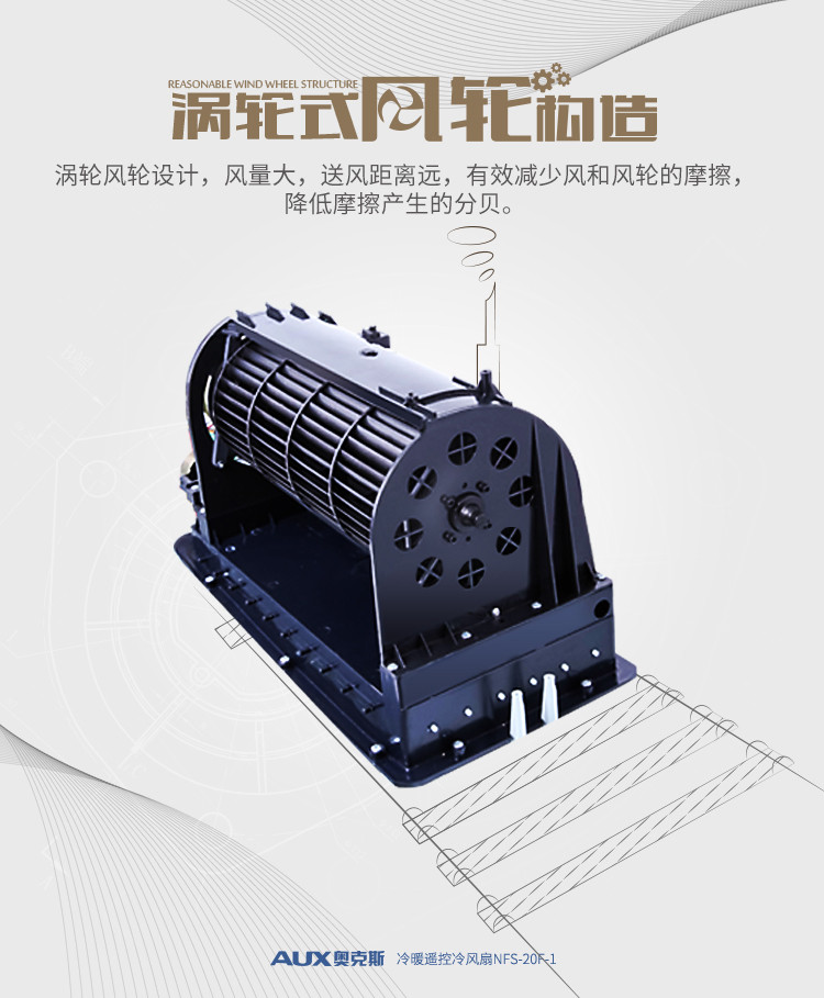 奥克斯（AUX）遥控冷暖两用空调扇/移动制冷风扇/小空调扇/水冷空调扇/冷风机/电风扇/取暖器