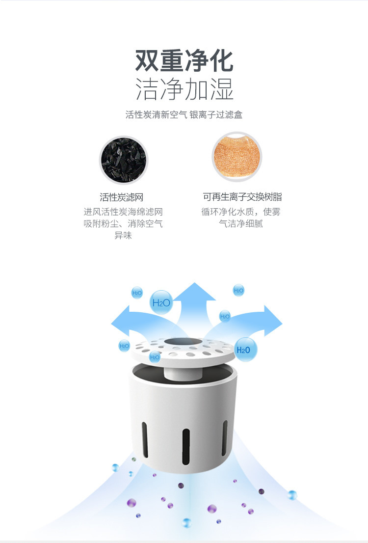 奔腾（POVOS）加湿器 5.5L大容量 上加水 智能恒湿 静音迷你办公室卧室客厅家用带香薰盒加湿