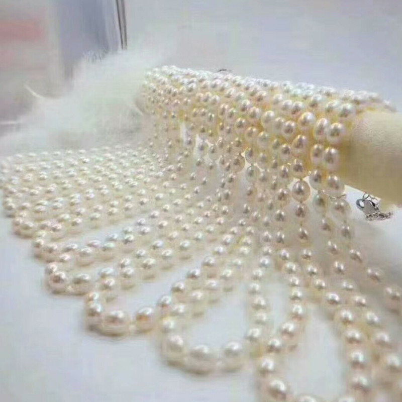 ARMASA/阿玛莎天然淡水珍珠项链天然色白珠米粒珍珠925银扣项链时尚经典送妈妈岳母老婆情人母亲节