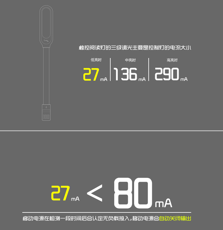 幻响（i-mu） LED触控阅读灯 USB接口 D1