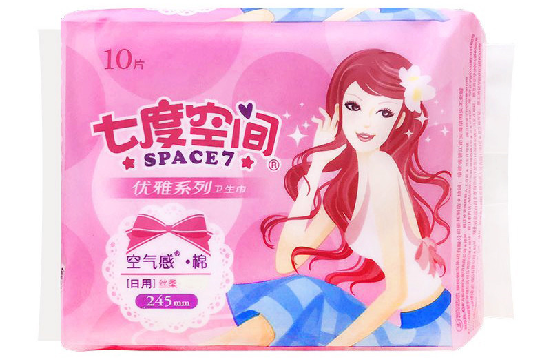 七度空间/SPACE7 QUC8110 245mm 10片 空气感棉 丝柔 日用优雅系列卫生巾