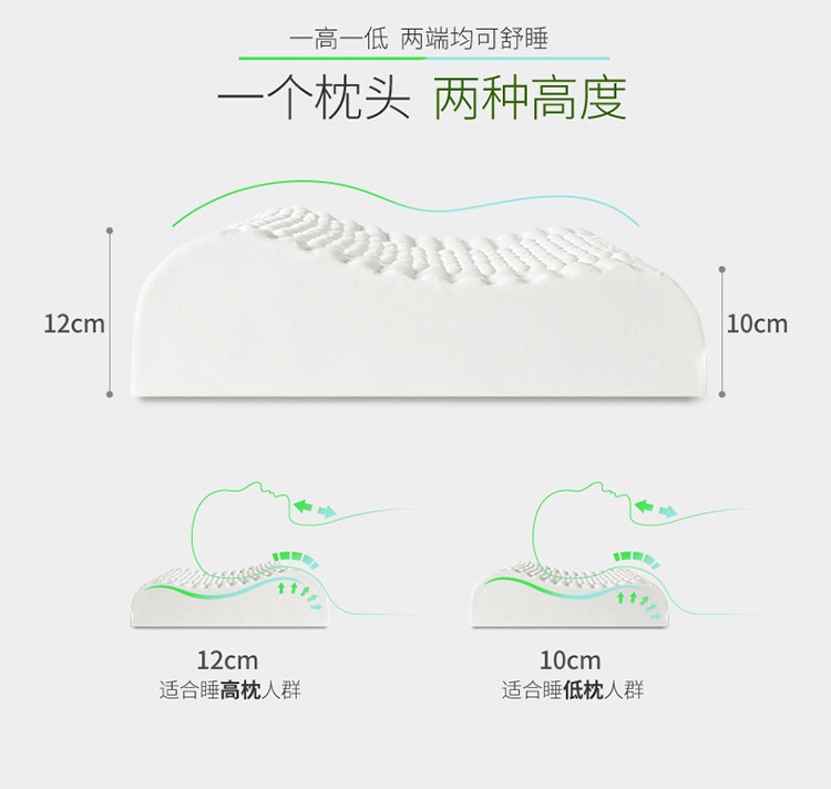暖舒舒 乳胶枕云端款（小号） 天然乳胶枕头护颈椎橡胶枕芯按摩枕 单个装