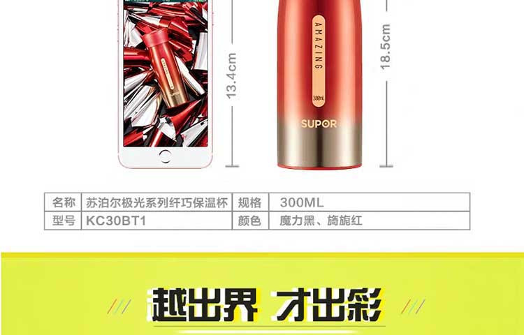 苏泊尔/SUPOR  极光保温杯·纤巧杯300ml  KC30BT1