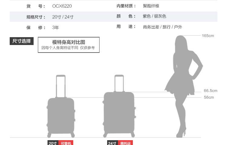 爱华仕/OIWAS 拉杆箱OCX6220（单个20寸）