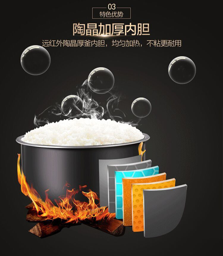 苏泊尔/SUPOR 电饭煲4L容量支持24小时预约定时全景视窗CFXB40FC8040-75