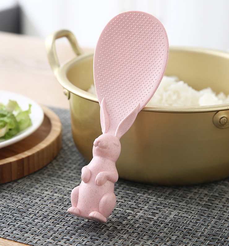 家易点 家用可爱小兔子饭勺可站立饭铲不粘米饭电饭煲盛饭勺子米饭铲子