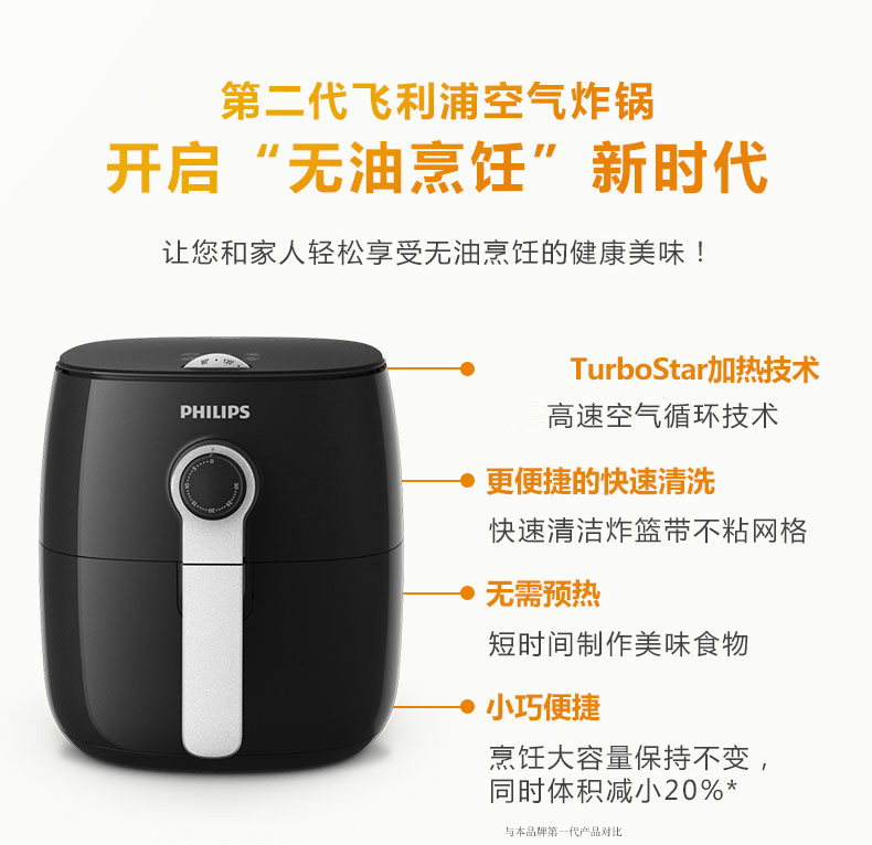 Philips/飞利浦无油空气电炸锅家用自动多功能炸薯条机正品HD9621