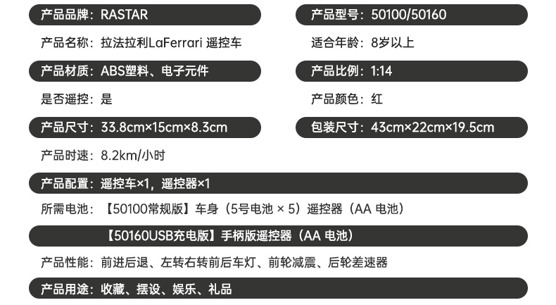 星辉 法拉利恩佐遥控汽车男孩漂移赛车儿童玩具跑车礼物礼盒装  法拉利升级版