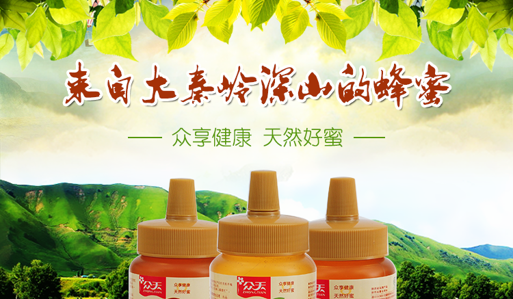 【厂家直供】众天蜂蜜 洋槐/枣花/山花蜂蜜500g*3瓶 家庭组合实惠装