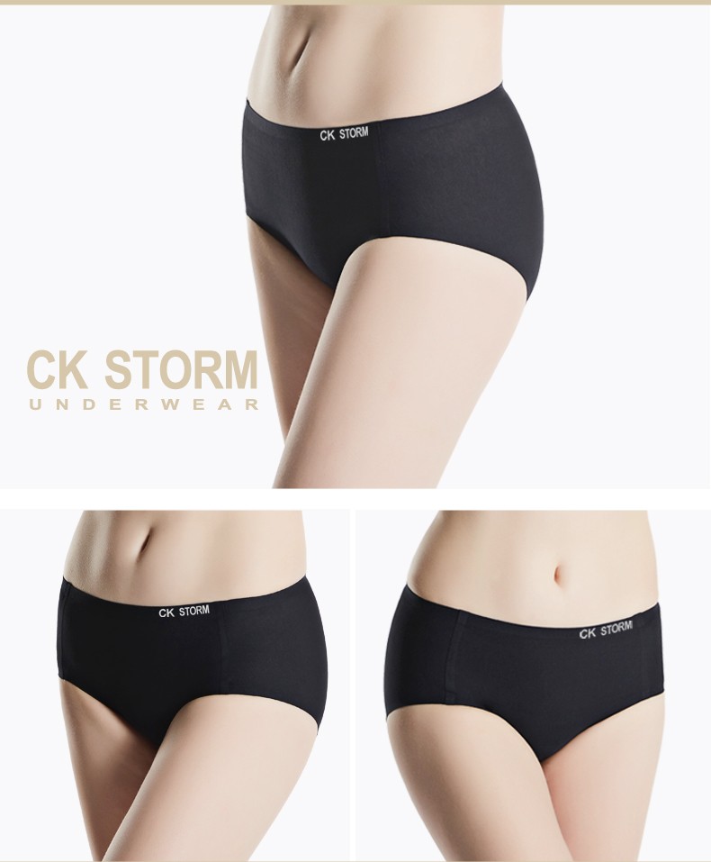 CK STORM 女士内裤商场款精梳棉三角裤 2条装