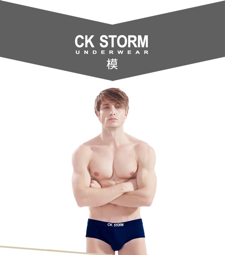 CK STORM男士内裤男三角裤莫代尔棉舒适中腰U凸设计男式裤头单条装时尚款礼盒装ck002501