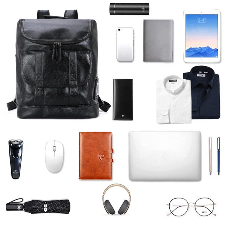 迪阿伦 双肩包男士背包韩版旅行包电脑包时尚潮流休闲大学生书包