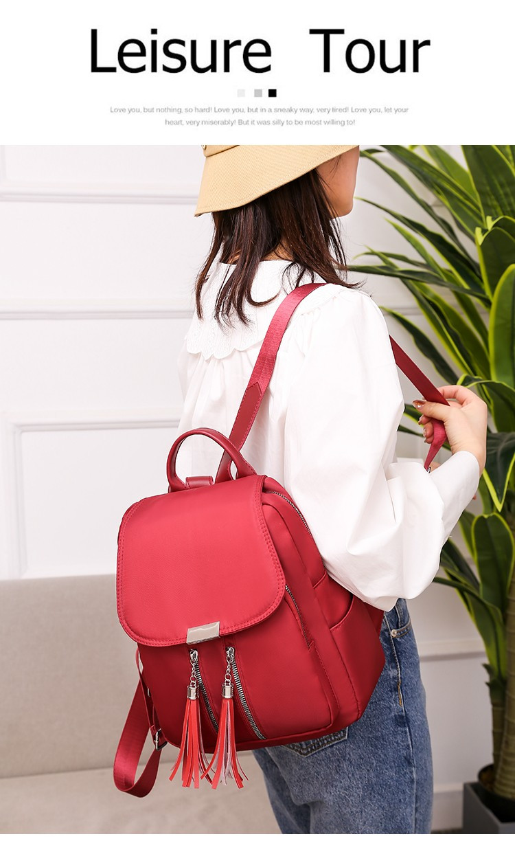 迪阿伦 牛津布双肩包女2020新款潮韩版时尚包包大学生书包帆布小背包