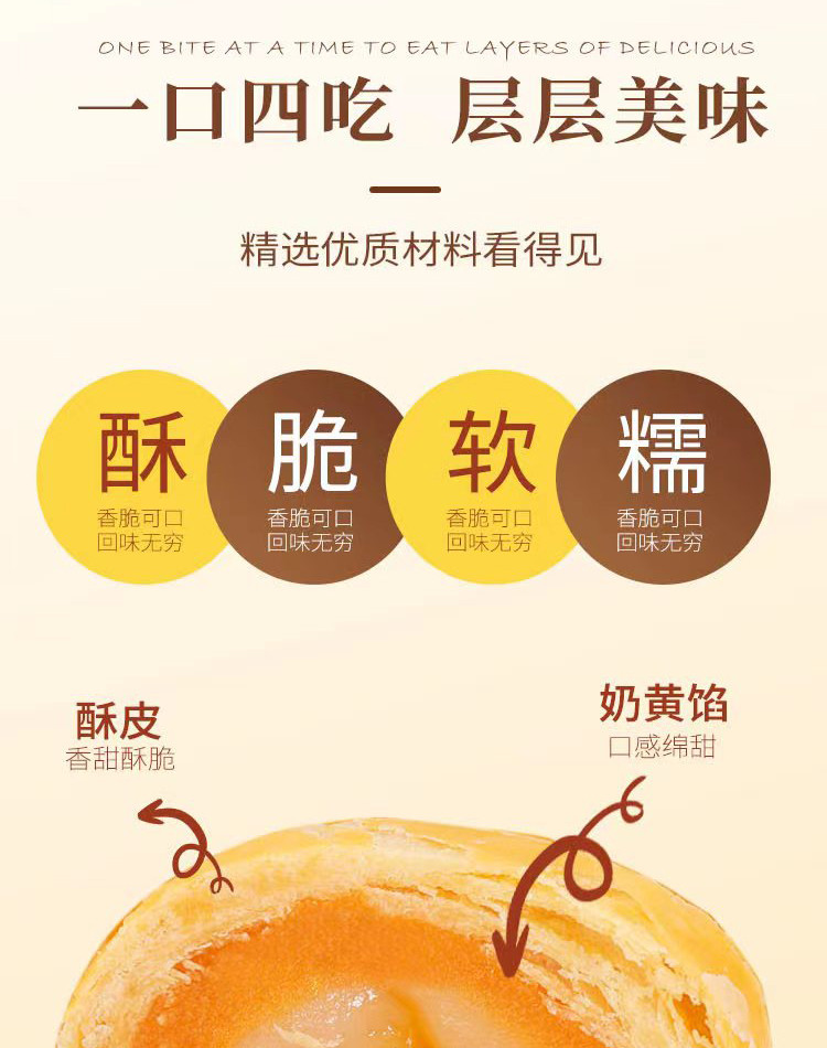 焙宜美 三峡特产传统糕点脐橙流心酥黄桃流心酥180g（6枚）*2
