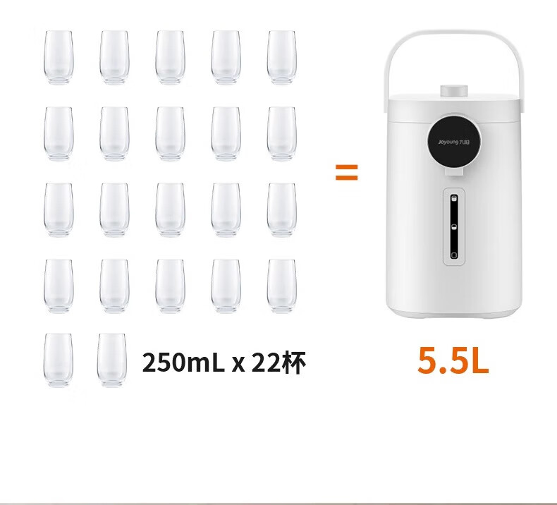 九阳/Joyoung 电热水瓶热水壶 5.5L大容量八段调温304不锈钢 恒温水壶
