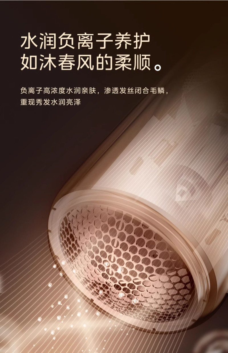 美的/MIDEA 电吹风机折叠家用负离子护发大风力速干宿舍用学生便携风筒机