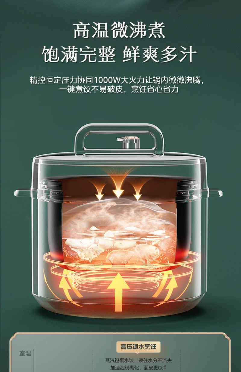 美的/MIDEA 电压力锅5L6L8升大容量家用商用多功能智能高压锅官方店正品