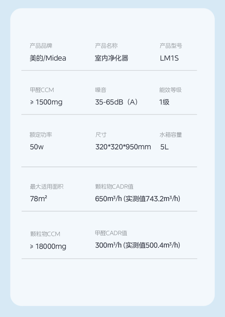 美的/MIDEA 星澈空气净化器除甲醛家用宠物室内医护级净化机加湿一体机