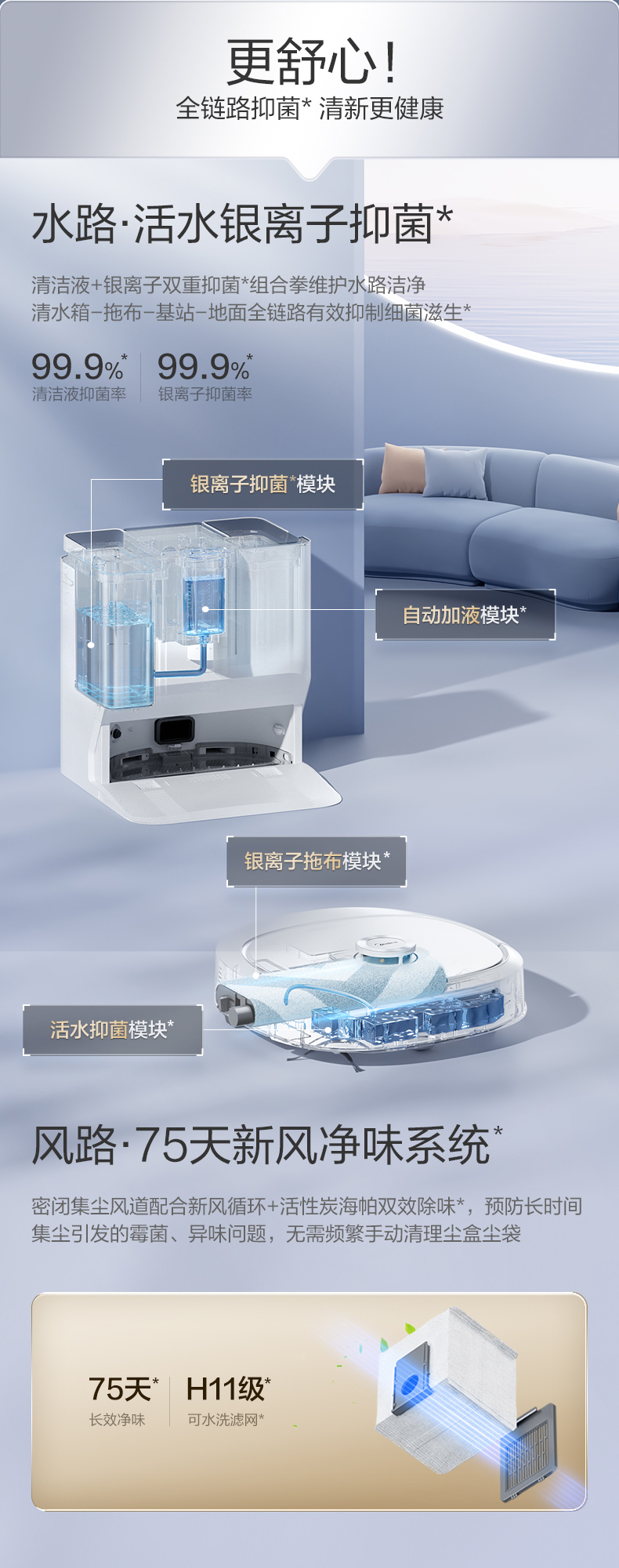 美的/MIDEA 灵眸扫地机器人W20Pro活水洗地家用扫拖一体集尘