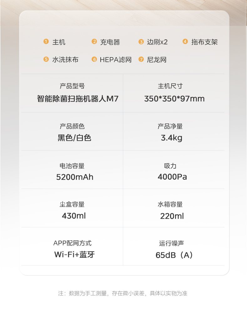 美的/MIDEA M7扫地机器人扫拖一体机全自动家用智能吸尘