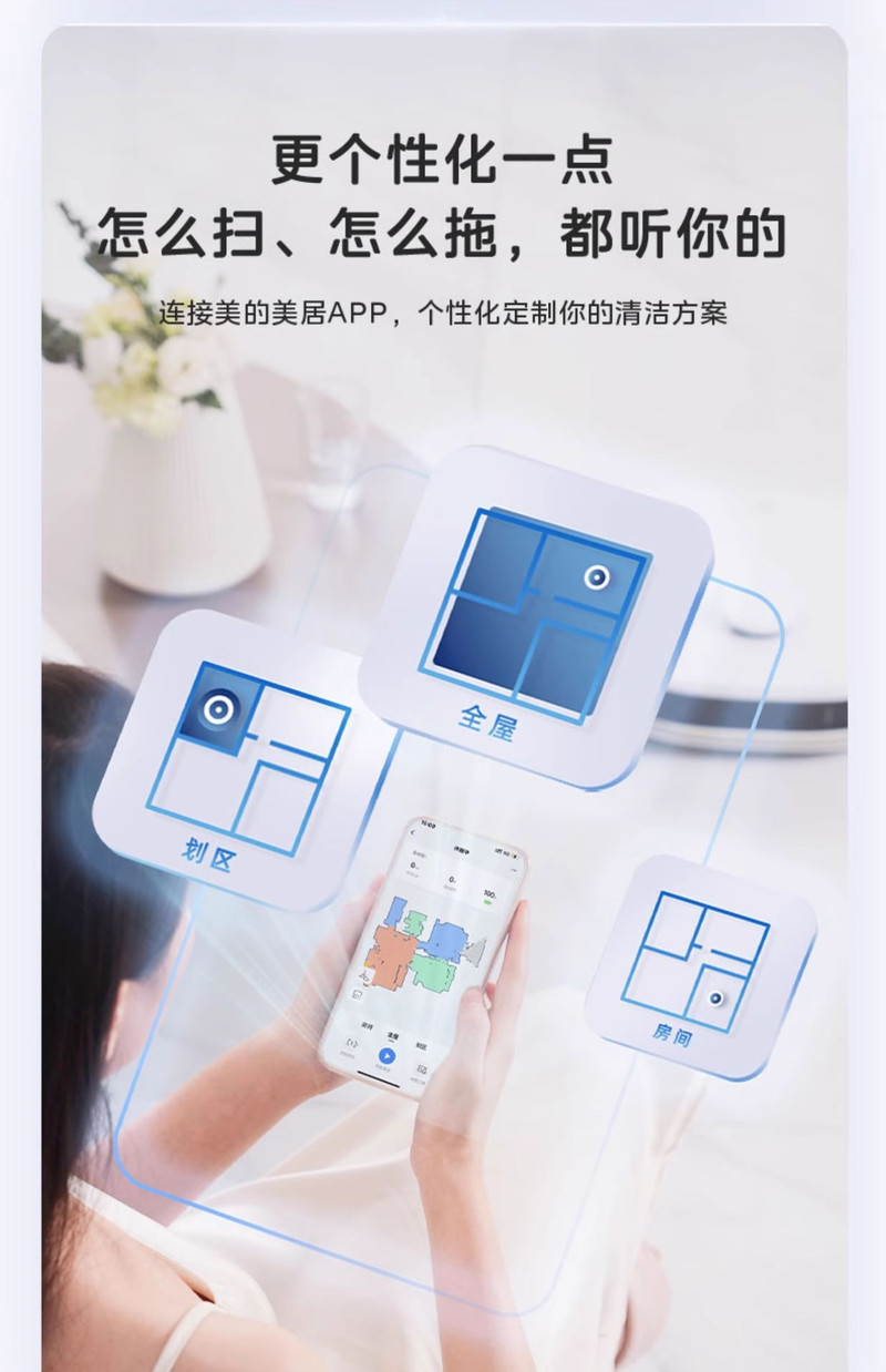 美的/MIDEA 小白盒扫地机器人扫拖一体全自动家用官方旗舰