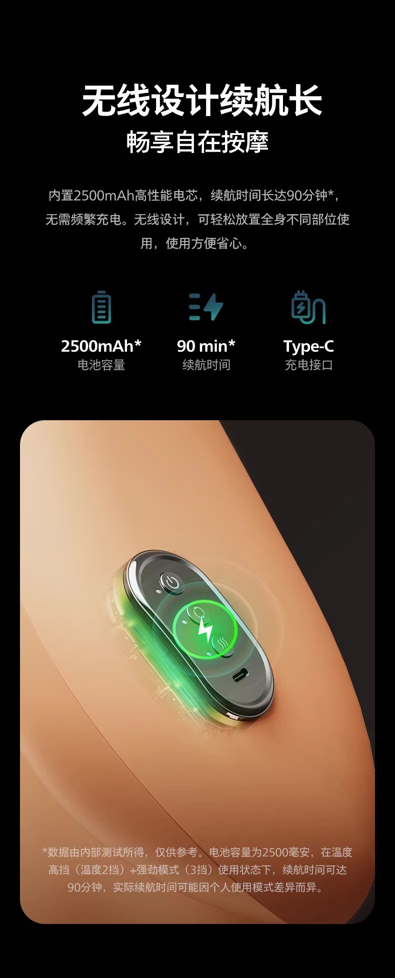 飞利浦/PHILIPS 腰部按摩器 办公室按摩靠枕 肩腿背部按摩仪器揉捏热敷便携轻薄