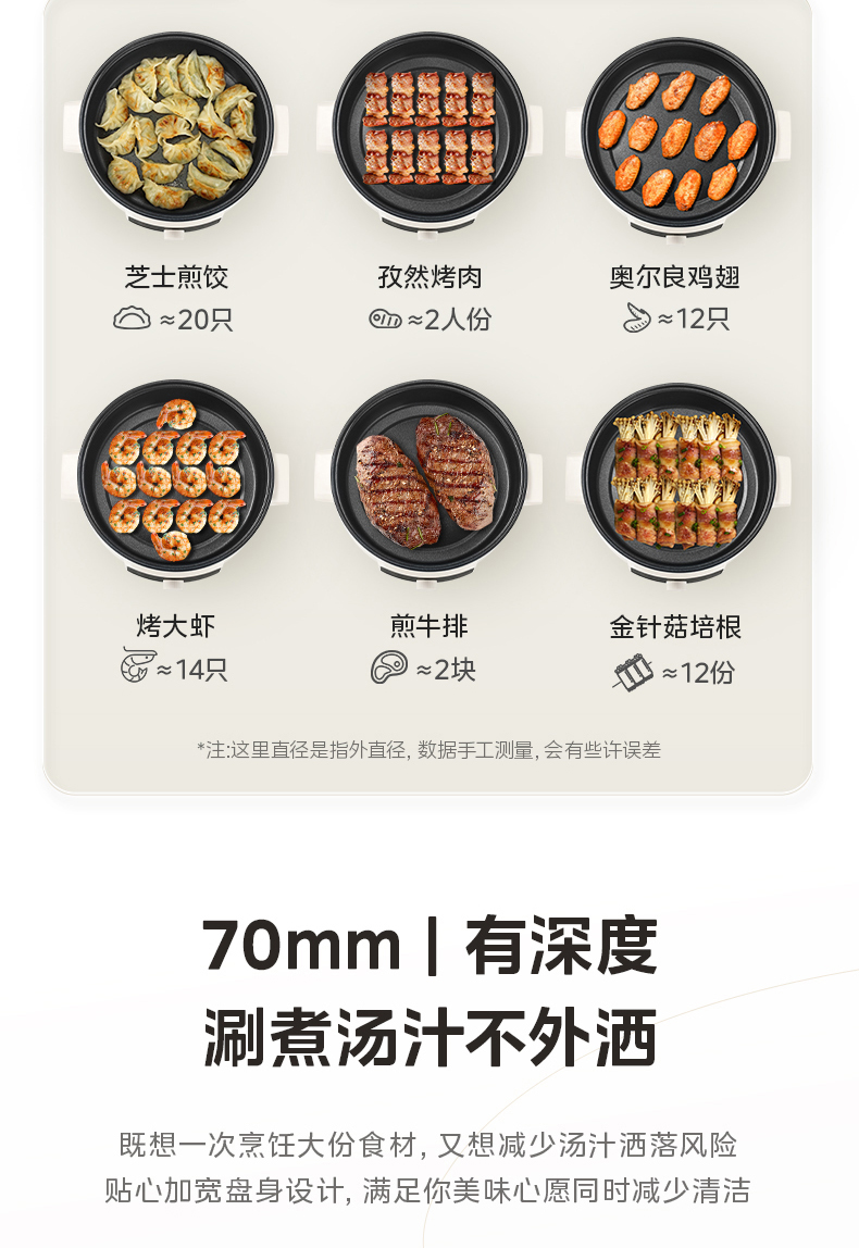 美的/MIDEA 电饼铛家用加深加大烙饼煎饼锅多功能电煎锅