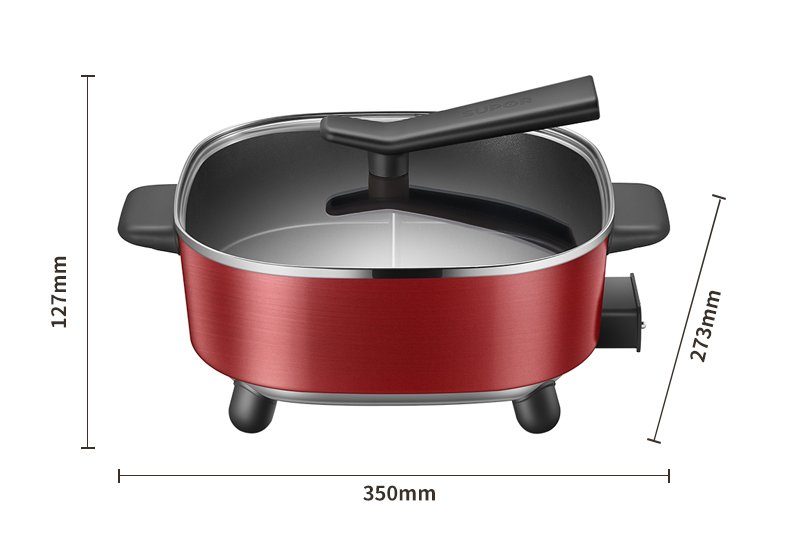 苏泊尔/SUPOR 鸳鸯电火火锅锅家用多功能一体式电炒菜炒锅 黑色款