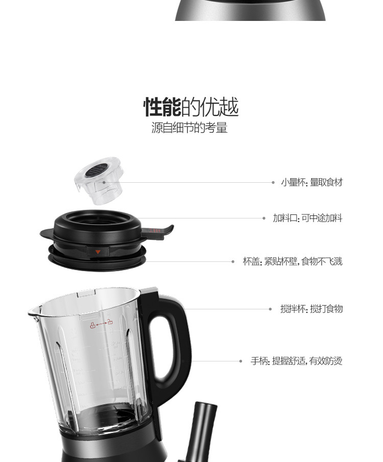 美的/MIDEA 多功能家用加热破壁料理机搅拌机辅食机 BL1036A