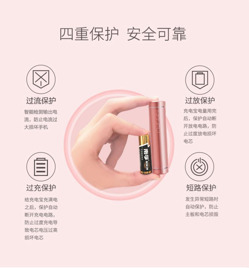 口红充电宝 便携小巧迷你移动电源 创意可爱手机通用超薄快充电宝