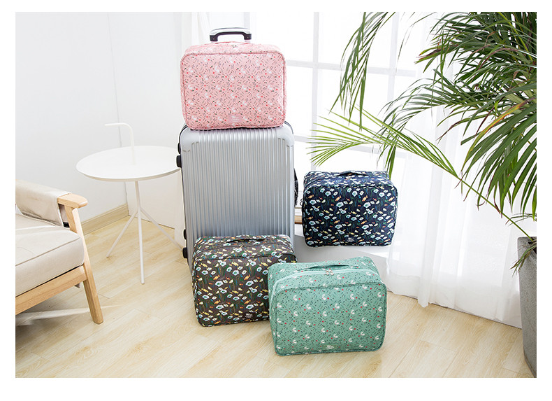 旅行衣物收纳袋多用隔层整理包尼龙行李袋手提拉杆包大容量出差包