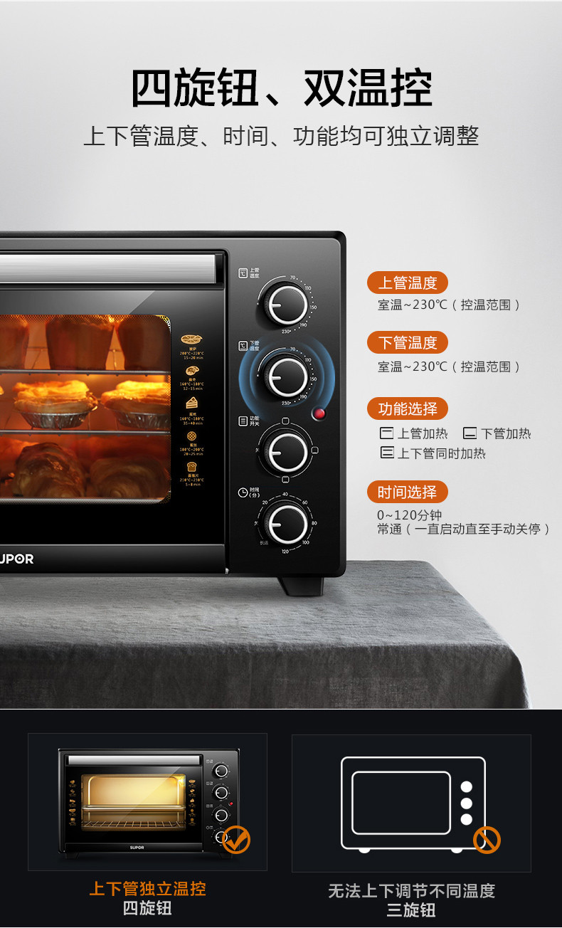 电烤箱家用烘焙小型烤箱多功能全自动蛋糕35L升大容量正品