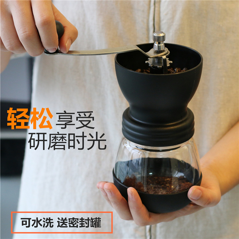 手动咖啡豆研磨机 手摇磨豆机家用小型水洗陶瓷磨芯手工粉碎器