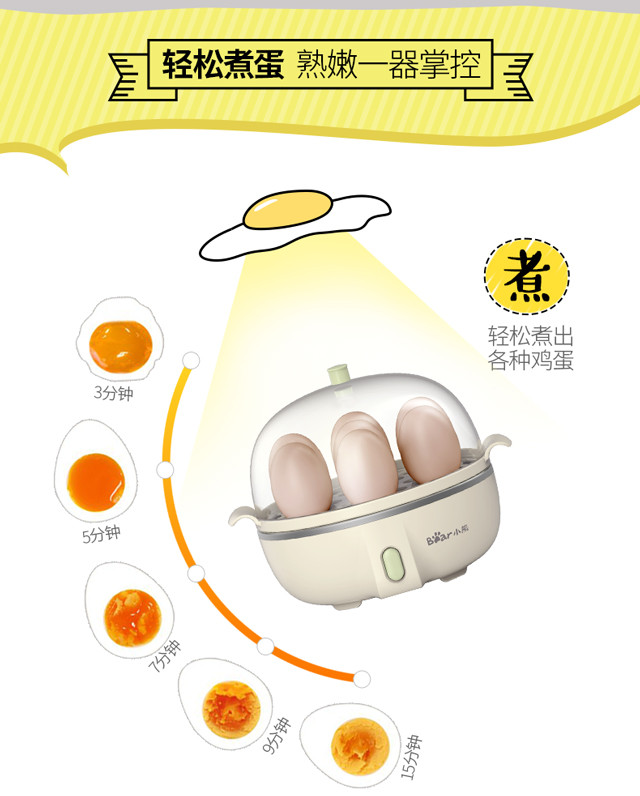 小熊煮蛋蒸蛋器机双层自动断电家用小型多功能1人迷你煮鸡蛋神器