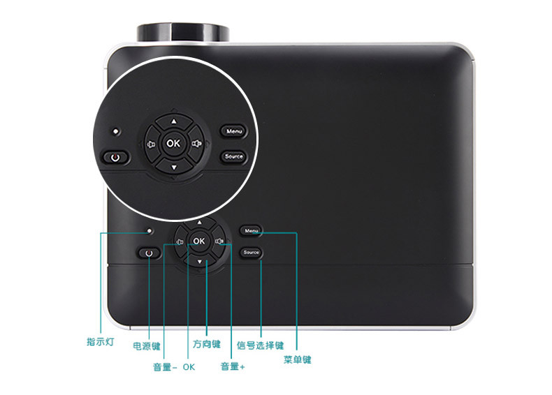 Rigal瑞格尔RD-806办公投影机3D高清手机投影仪家用无线wifi小型家庭影院1080P激光电