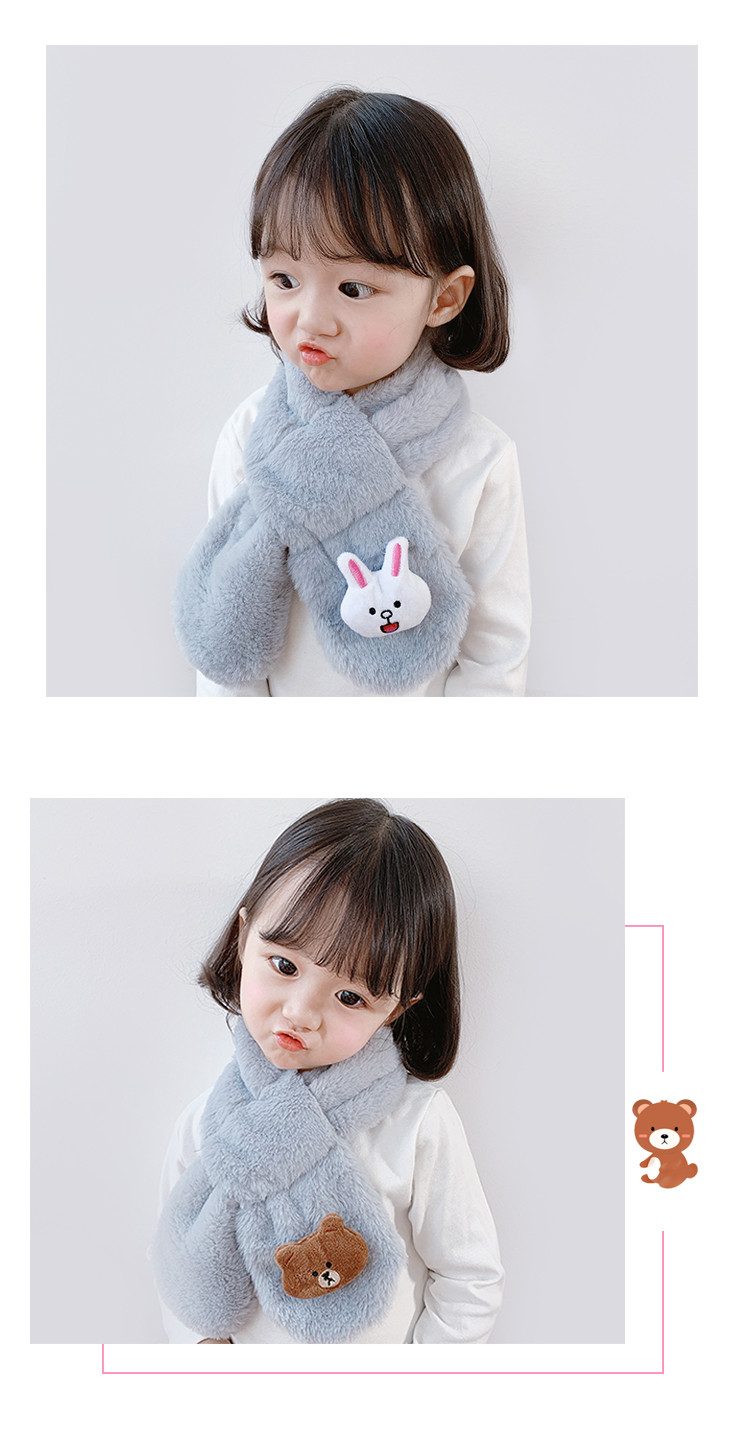 秋冬季新款韩版儿童围巾男女童宝宝毛绒围脖套头婴儿加厚保暖小孩