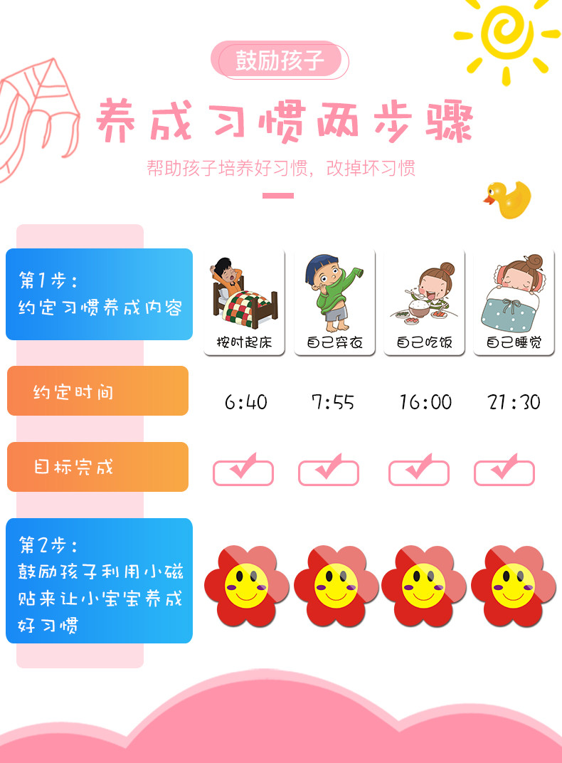 好习惯养成行为打卡计划表小学生记录时间管理作息板幼儿园宝宝积分