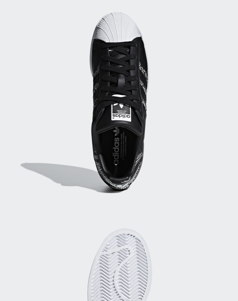 Adidas/阿迪达斯男鞋三叶草板鞋2019新款女鞋贝壳头金标休闲运动鞋小白鞋C77124