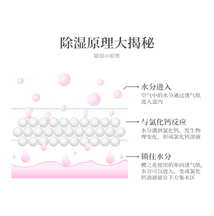 樱之花 可挂式除湿袋220g室内衣柜吸湿防潮剂抽湿袋防潮防霉防蛀（买4送1）