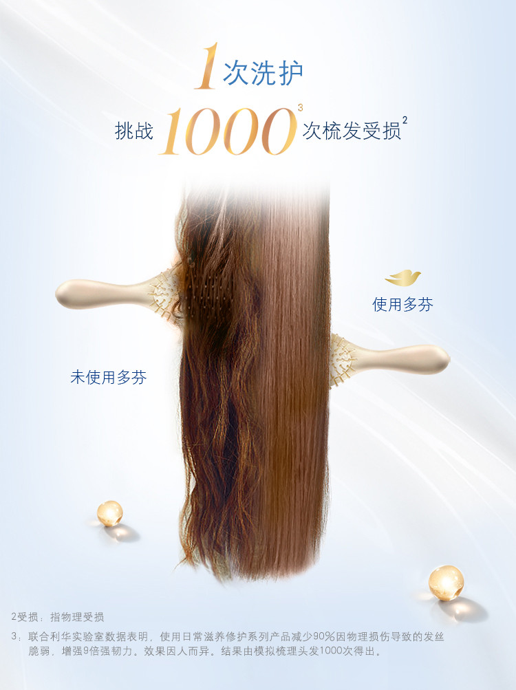 多芬日常滋养修护洗发水洗发乳露700g+100g*2柔顺修护滋养