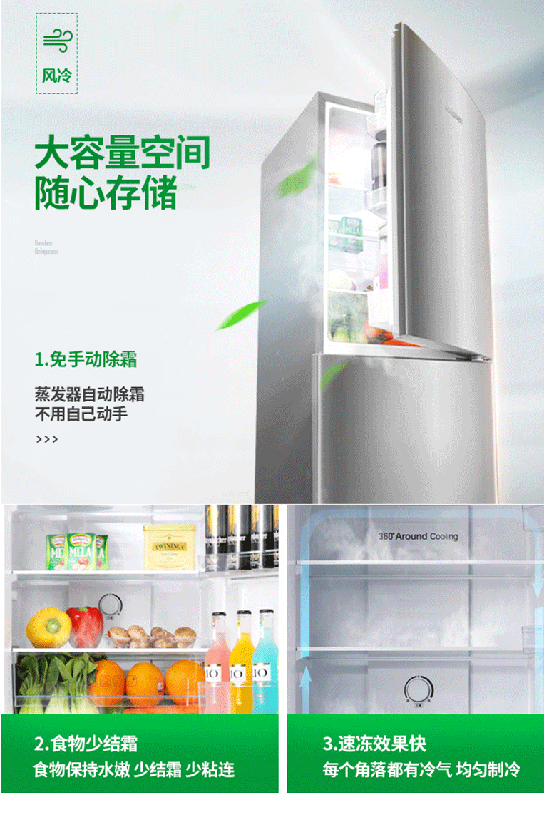 容声/Ronshen BCD-219WD12D 小型电小冰箱家用两门双门风冷无霜