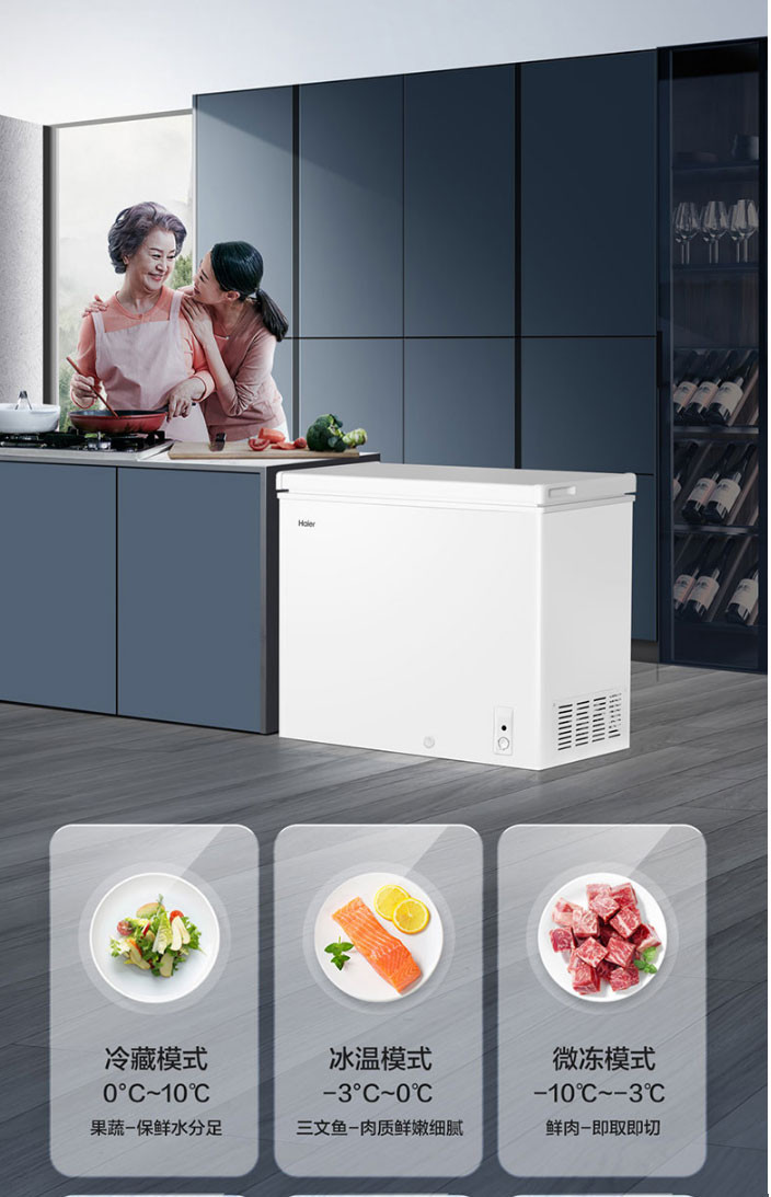 海尔/Haier  BC/BD-203HTD 203升小冰柜冷柜家用商用小型节能冷藏冷冻柜